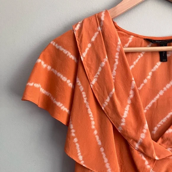 BGBG MAXAZRIA Orange and White Tie-Dye Silk Cocktail Dress Size XXS - Picture 2 of 10